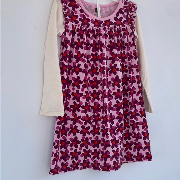 Tea Collection Pink Red  and Cream Casual Floral Dress Size  5 - Picture 8 of 15